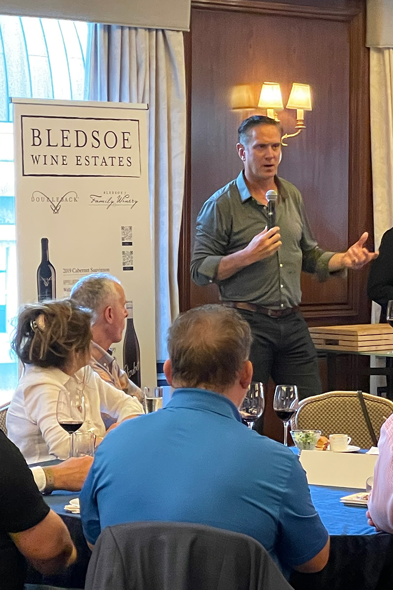 Drew Bledsoe speaking an R3M Event